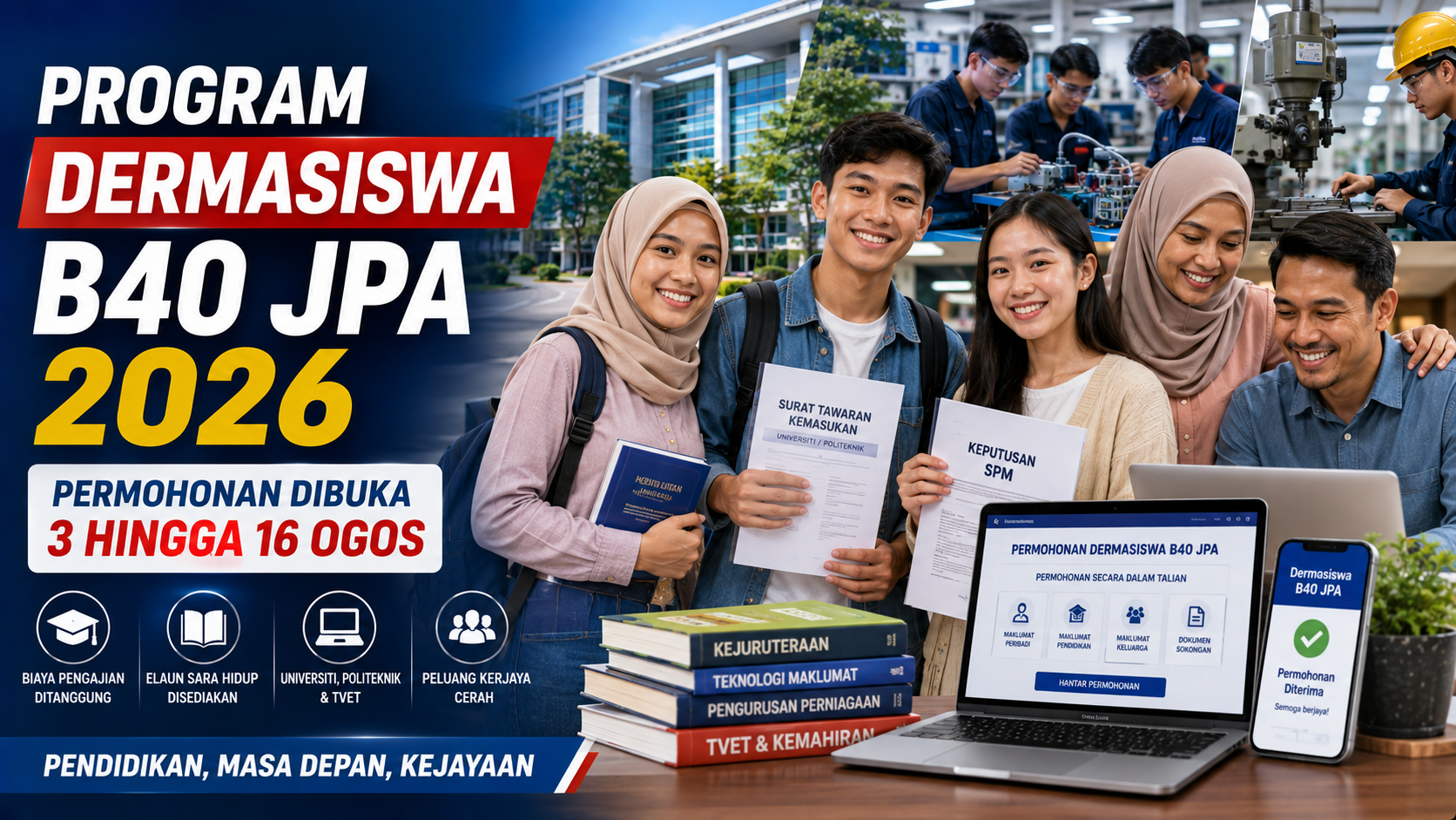 Program Dermasiswa B40 JPA 2026 untuk lepasan SPM daripada keluarga berpendapatan rendah