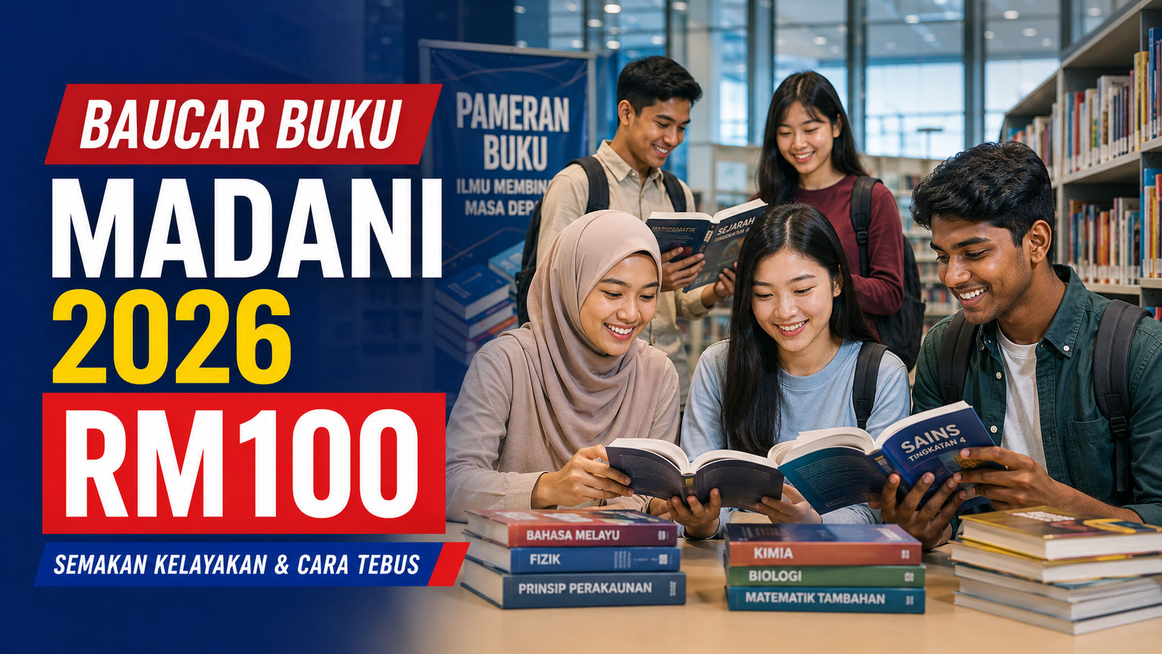 Baucar Buku MADANI 2026 RM100: Semakan Kelayakan & Cara Tebus