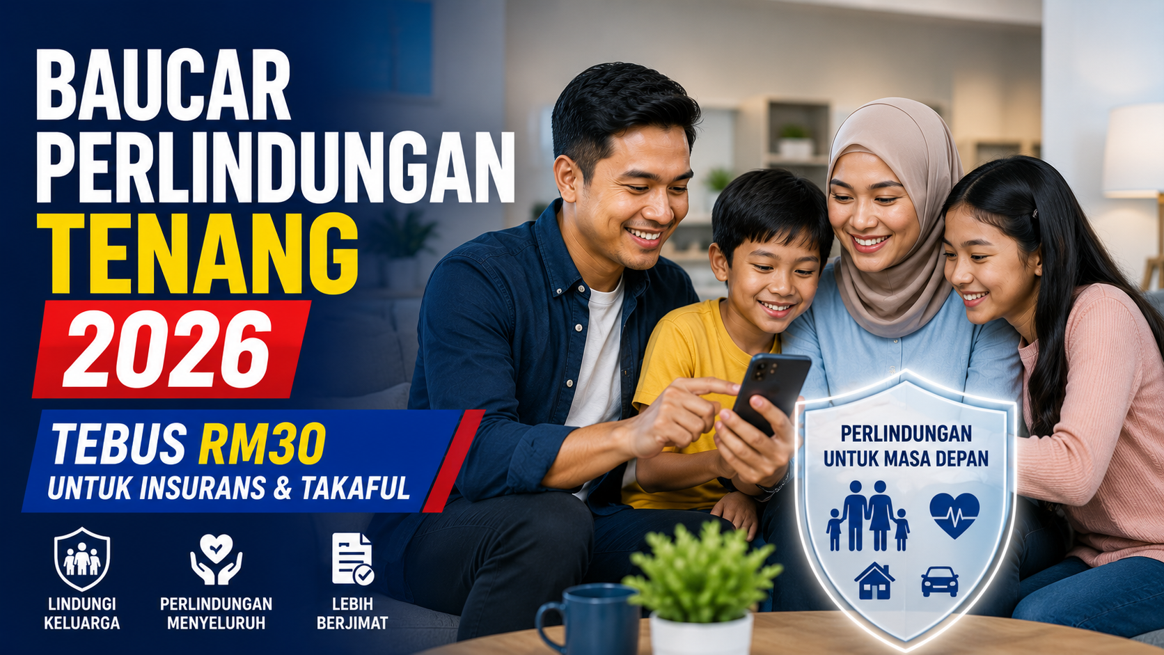 Baucar Perlindungan Tenang 2026 RM30 untuk penerima STR membeli insurans dan takaful mikro